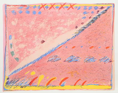 Sybil Kleinrock, Pink Dream Markings, Lithograph: Artist: Sybil Kleinrock, American Title: Pink Dream Markings Year: circa 1978 Medium: Lithograph, signed and numbered in pencil Edition: 100, X Size: 29 x 36 in. (73.66 x 91.44 cm) Publisher: Ettinger