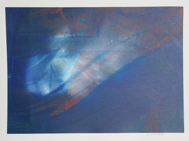 Larry Middlestadt, Blue Abstract I, Monoprint