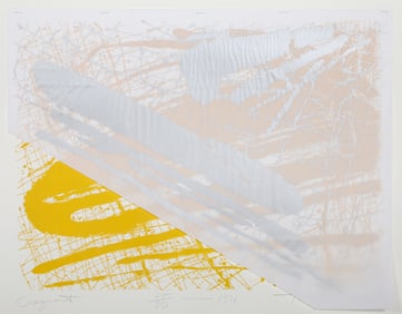 Tom Holland, Cragmont, Lithograph, embossing and collage on Rives