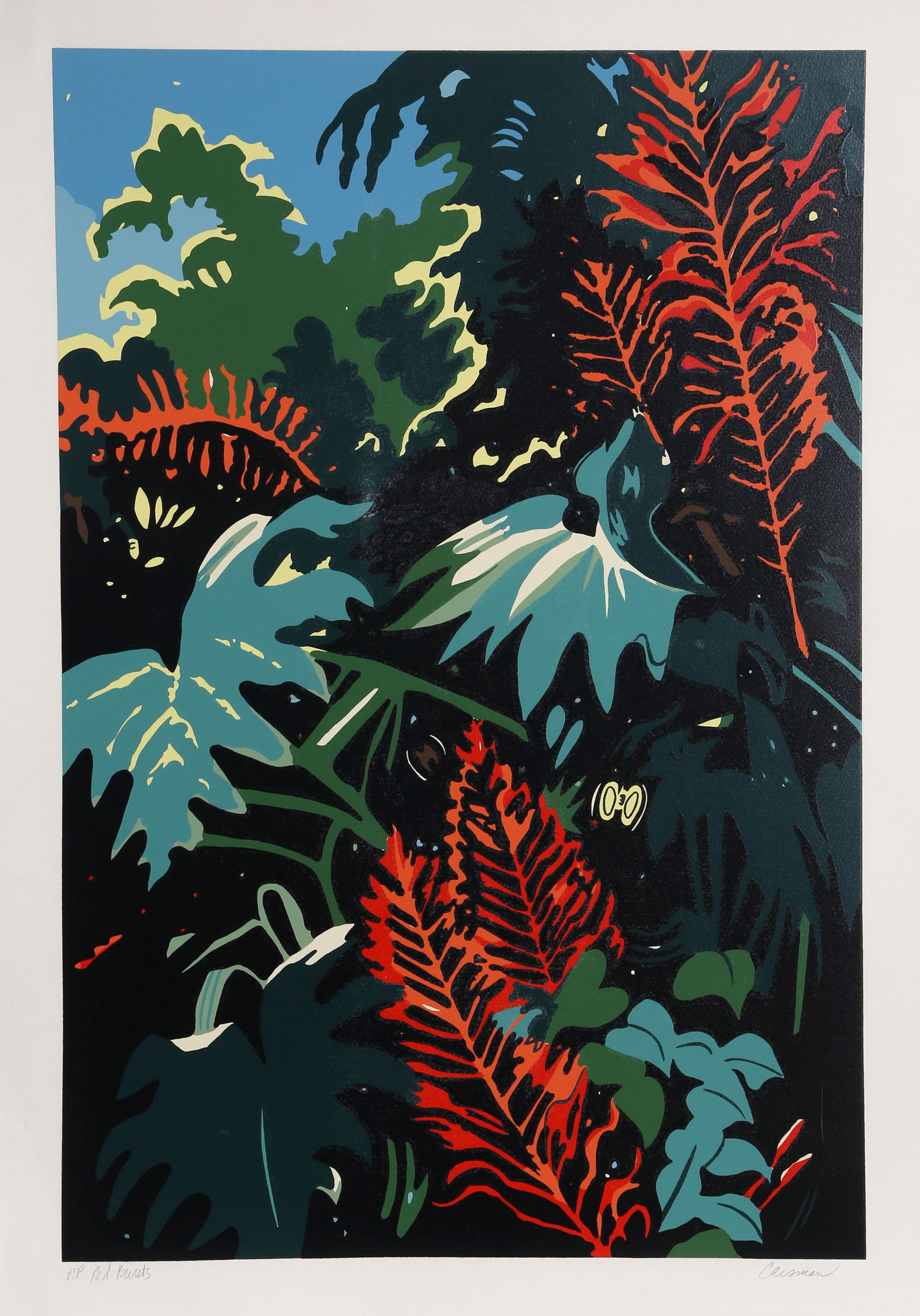 Jon Carsman, Red Bursts, Screenprint (1 of 3)