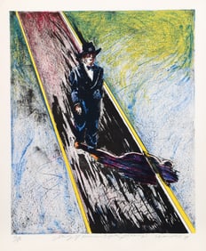 Cliff Ara Condak, Study of Truman Capote Walking, Lithograph