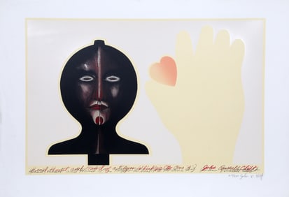 John Russell Clift, Head, Heart, and Hand of a Flyer Whirligig (No One "A"), Screenprint