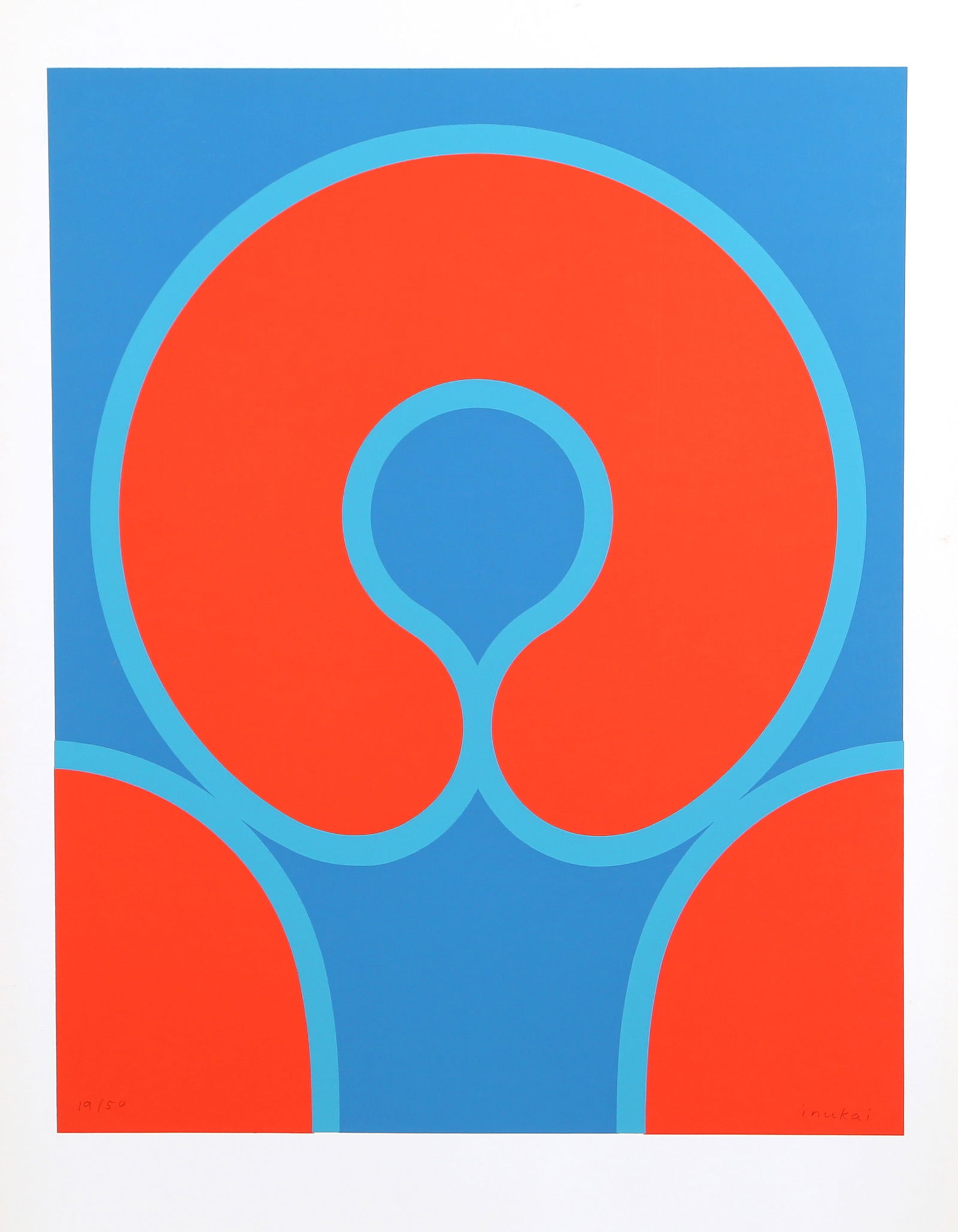 Kyohei Inukai (aka Earle Goodenow), Egg (Red), Screenprint: Artist: Kyohei Inukai (aka Earle Goodenow), American (1913 - 1985) Title: Egg (Red) Year: circa 1970 Medium: Screenprint, signed and numbered in pencil Edition: 50 Image Size: 25 x 20 inches Size: 35