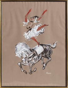 William Gropper, Dancer on Horseback, Lithograph