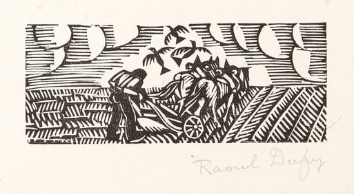 Raoul Dufy, Crows in Field, Woodcut on laid paper