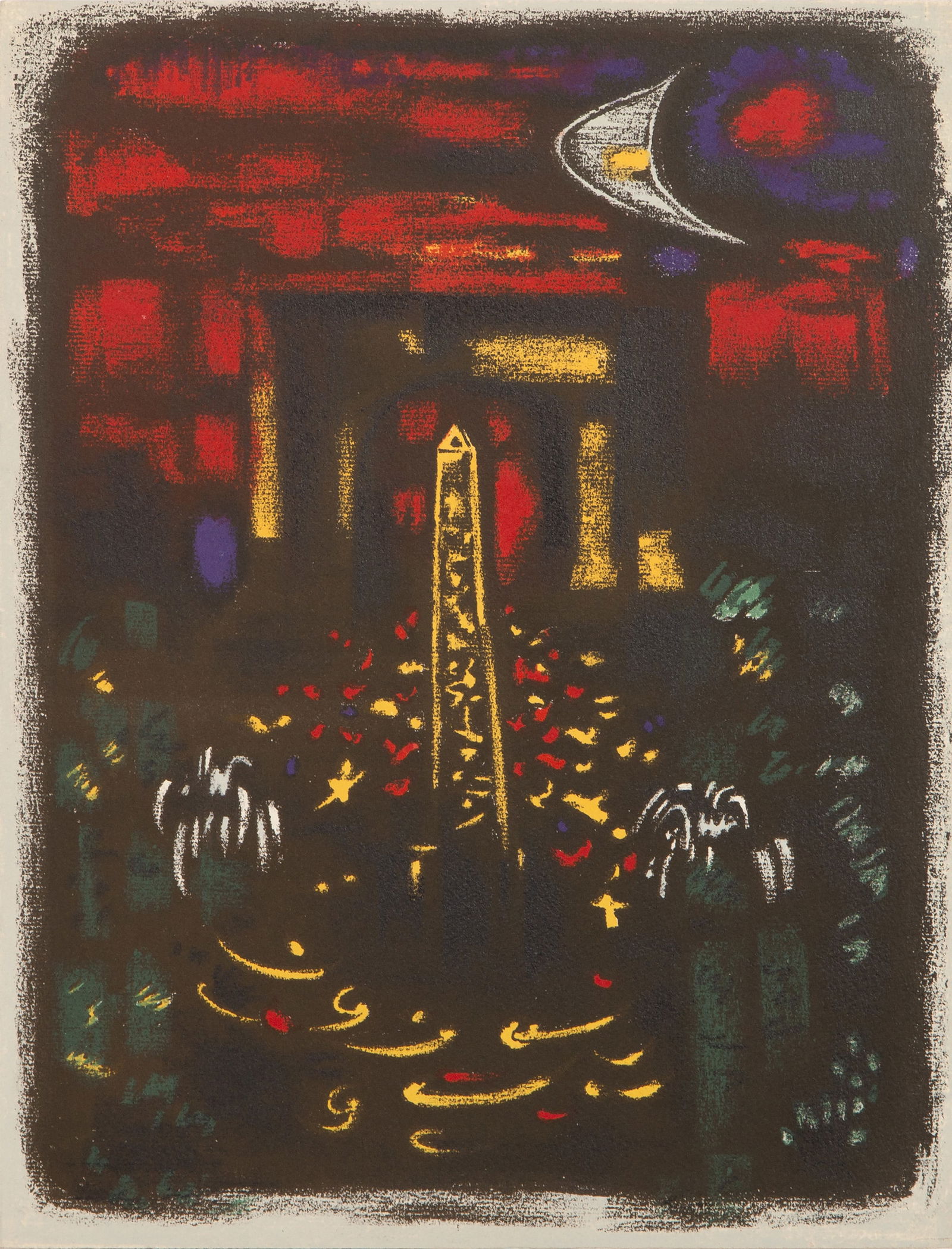 Andre Masson, Place de Concorde, Lithograph: Artist: Andre Masson, French (1896 - 1987) Title: Place de Concorde Year: 1962 Medium: Lithograph, unsigned Image Size: 15 x 11.5 inches Size: 15.25 x 11.75 in. (38.74 x 29.85 cm) Description: From th