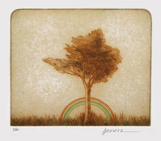 Miguel Herrera, The Tree and the Rainbow, Etching and Aquatint
