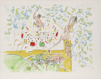 Roberto Matta, Fog Gog Magog, Planche 3 (Les Venusiennes), Lithograph on Arches: Artist: Roberto Matta, Chilean (1911 - 2002) Title: Fog Gog Magog, Planche 3 (Les Venusiennes) Year: 1971 Medium: Lithograph on Arches, Signed and numbered in pencil Edition: 47/100 Image Size: 18.5 x