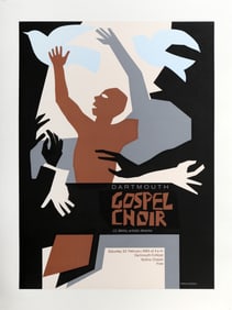 Jose Clemente Orozco-Farias, Dartmouth Gospel Choir, Screenprint Poster on canvas
