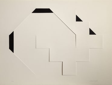 Gottfried Honegger, Blatt C, Screenprint and Collage on Arches
