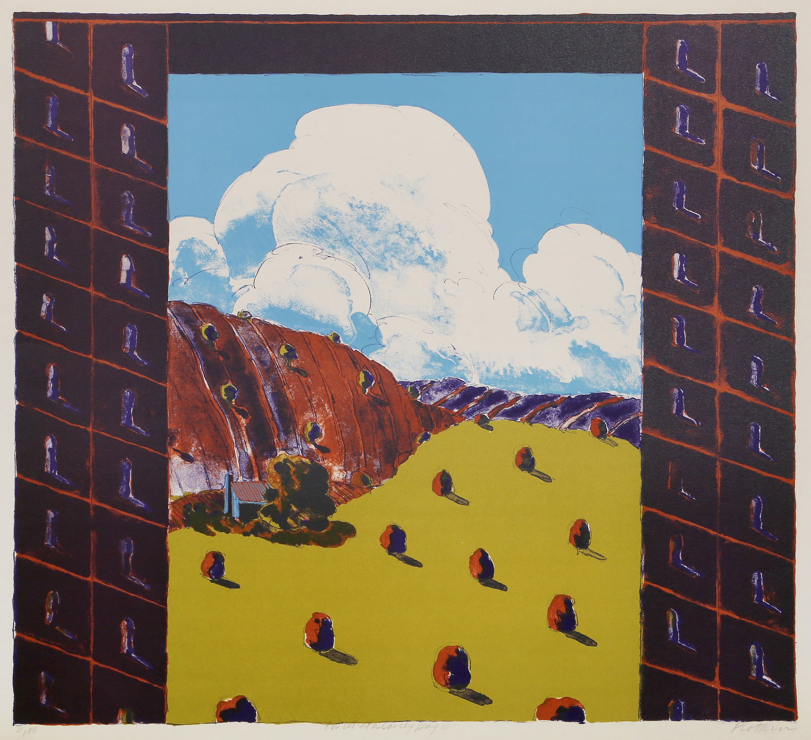 Linda Plotkin, Oh What a Lovely Day IV, Lithograph on Arches: Artist: Linda Plotkin, American (1938 - ) Title: Oh What a Lovely Day IV Year: circa 1965 Medium: Lithograph on Arches, signed, titled and numbered in pencil Edition: 6/100 Image Size: 18.25 x 20.25 i