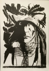 Leonard Baskin, Spies on his Enemies - Crow, Lithograph