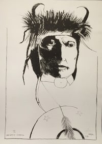 Leonard Baskin, Chief Wets It - Assinnboine, Lithograph