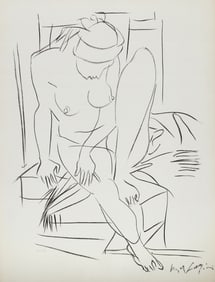 Pericle Fazzini, Seated Nude, Lithograph