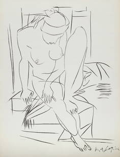 Pericle Fazzini, Seated Nude, Lithograph: Artist: Pericle Fazzini, Italian (1913 - 1987) Title: Seated Nude Year: circa 1970 Medium: Lithograph, signed in the plate and numbered in pencil Edition: 300 Image Size: 25 x 18 inches Size: 27.25 x