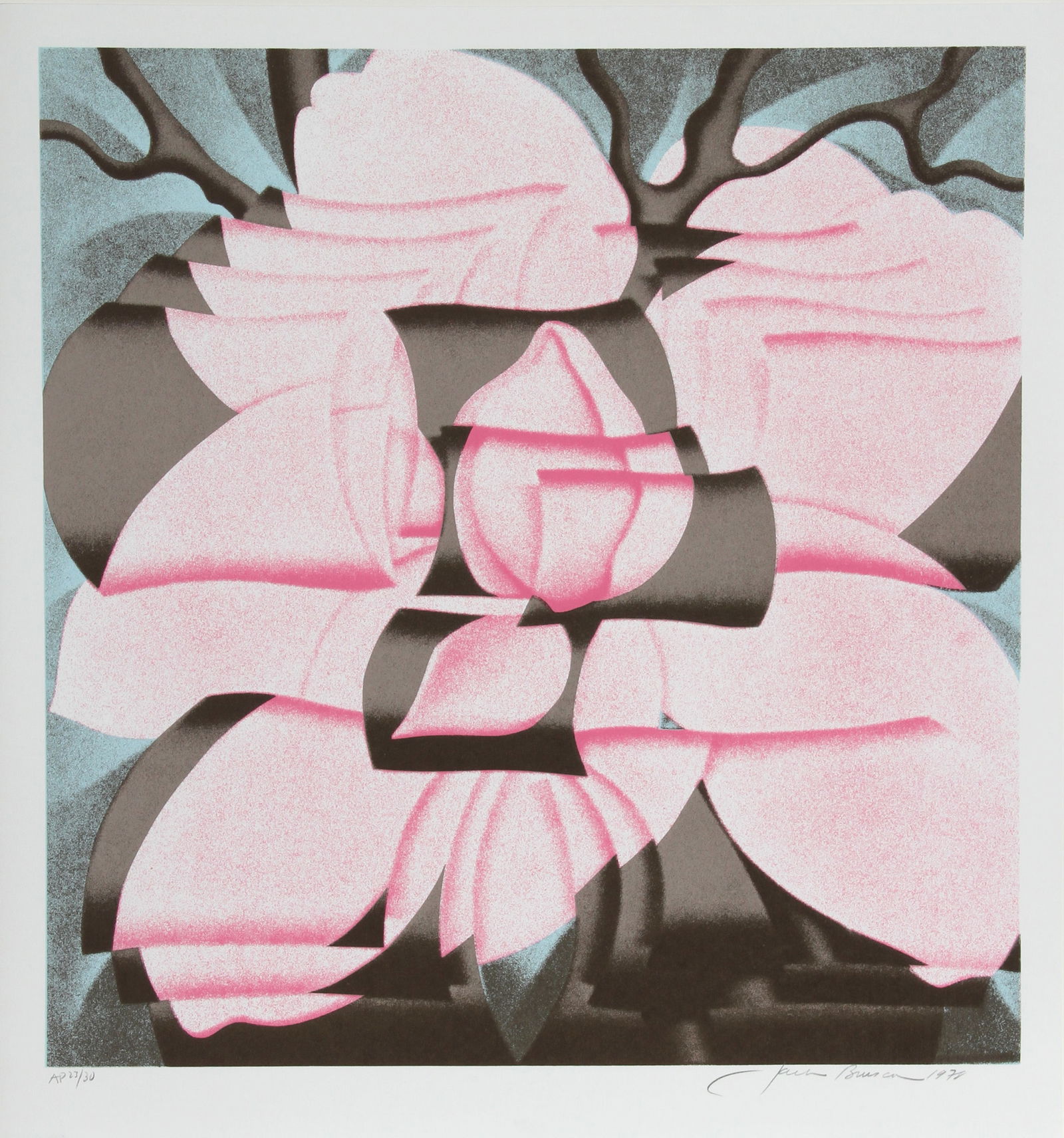 Jack Brusca, Magnolia, Screenprint: Artist: Jack Brusca, American (1939 - 1993) Title: Magnolia Year: 1978 Medium: Screenprint, signed and numbered in pencil Edition: 200, AP 30 Size: 28 in. x 26 in. (71.12 cm x 66.04 cm)