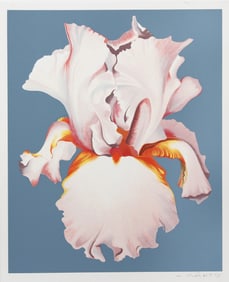 Lowell Blair Nesbitt, White Iris on Blue II, Screenprint