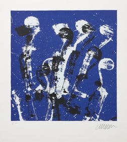 Arman, Manches de violons bleus, Screenprint