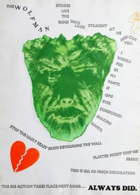 Jim Dine, Wolfman (Wall), Aquatint Etching