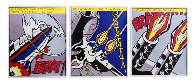 Roy Lichtenstein, As I Opened Fire, Three Offset Lithograph Posters