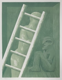 Horst Antes, Figure with Ladder, Lithograph