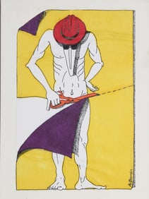 Alfredo Garzon, Scissors, Watercolor on Paper