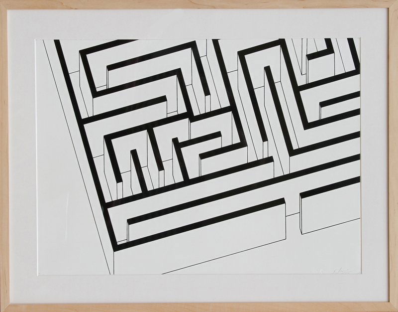 Robert Morris, Labyrinth, Silkscreen: Artist: Robert Morris, American (1931 - ) Title: Labyrinth Year: 1974 Medium: Silkscreen, Signed and numbered in pencil Edition: 2/100 Size: 21.5 in. x 25.5 in. (54.61 cm x 64.77 cm) Frame Size: 28.5