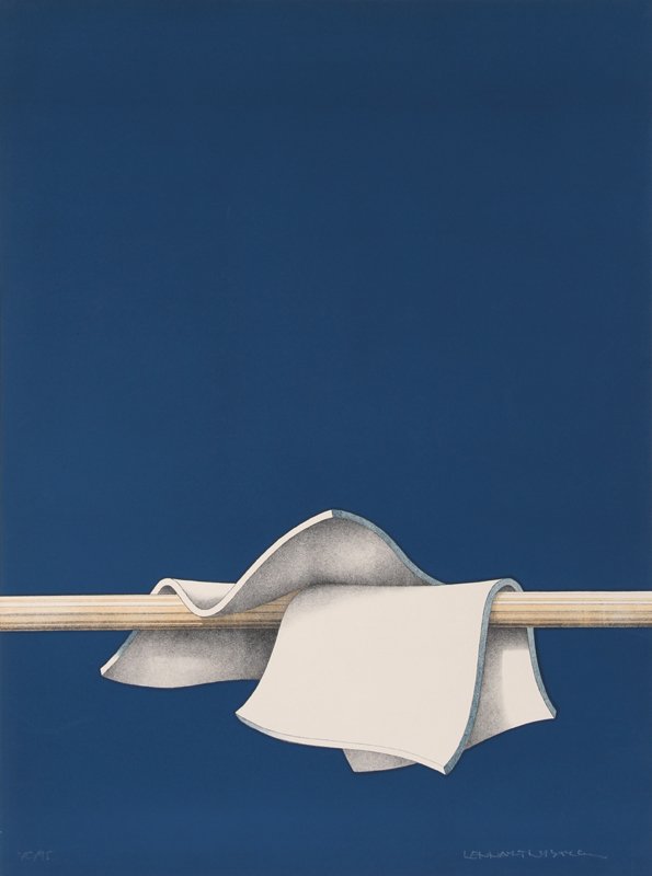 Lennart Nystrom, Two Sheets (Blue), Serigraph: Artist: Lennart Nystrom, Swedish (1944 - ) Title: Two Sheets (Blue) Year: circa 1975 Medium: Serigraph, signed and numbered in pencil Edition: 70/95 Size: 31 in. x 23 in. (78.74 cm x 58.42 cm)