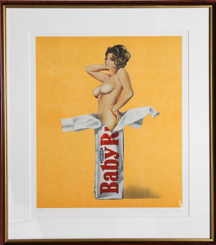 Mel Ramos, Candy, Lithograph: Artist: Mel Ramos, American (1935 - ) Title: Candy Year: 1981 Medium: Lithograph, signed and numbered in pencil Edition: 7/250 Size: 24 in. x 20 in. (60.96 cm x 50.8 cm) Frame Size: 28 x 25 inches