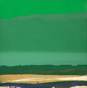 Joseph Grippi, Green, Gold, Blue Landscape, Screenprint Monoprint