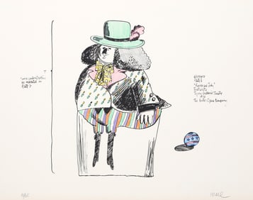 Robert Israel, Choregos from the Punch and Judy Portfolio, Hand Colored Lithograph