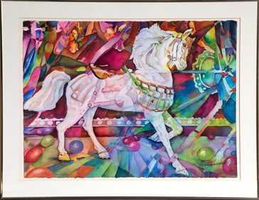 Eleanor Keesler, Carousel, Watercolor On Paper
