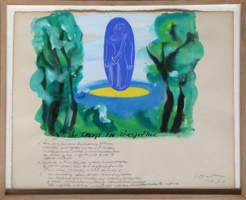 Irene Rice Pereira, The Lapis V, Watercolor and Ink on Paper