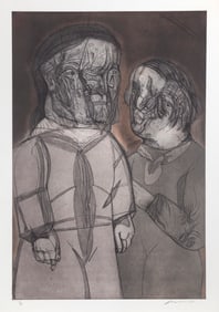 Jose Luis Cuevas, Justine y el Marquez de Sade, Aquatint Etching