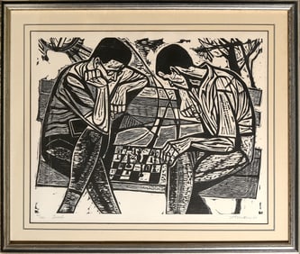 Irving Amen, Duel, Woodcut