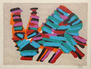 Karel Appel, Frightened Cat, Lithograph on Japon