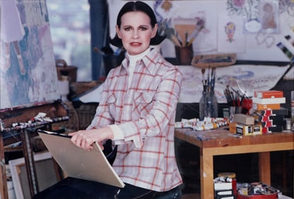 Unknown Artist, Gloria Vanderbilt in Studio, Color Photograph