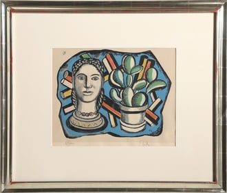 Fernand Leger, Head and Cactus, Screenprint