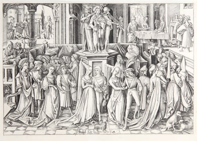Israhel van Meckenem, La Danse d'Herodiade, Heliogravure on thin laid paper