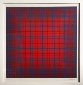 Julian Stanczak, Compounded Red, Screenprint