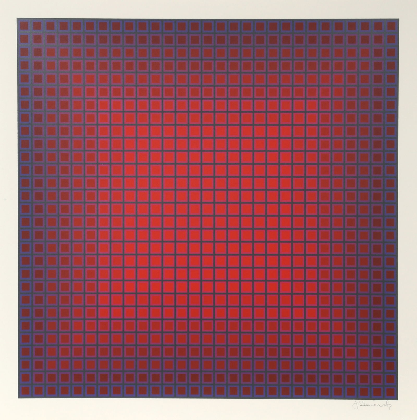 Julian Stanczak, Compounded Red, Screenprint (1 of 5)