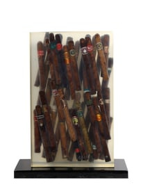 Arman, Waiting to Exhale, Accumulation of Cigars embedded in epoxy resin Sculpture