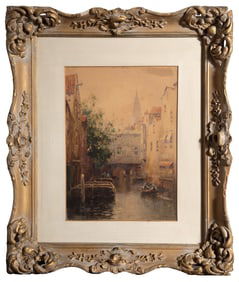 James Robertson Miller, Venetian Canal, Watercolor on Paper