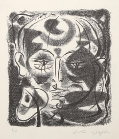 Andre Masson, Visage a? travers les feuilles, Lithograph