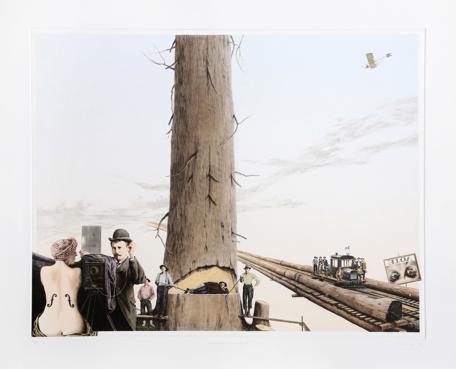 Jan Peter Tripp, Man Ray, Etching: Artist: Jan Peter Tripp, German (1945 - ) Title: Man Ray Year: 1989 Medium: Etching, signed and numbered in pencil Edition: 86/95 Image Size: 20.75 x 26.5 inches Size: 28 x 32.5 in. (71.12 x 82.55 cm)