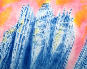 Martha Diamond, Abstract Skyscrapers, Aquatint
