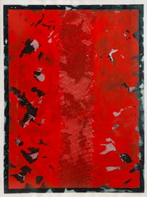 Michel Picotte, Black and Red Abstract, Acrylic on paper