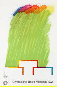 Richard Smith, Munich Olympics 1972, Lithograph with Collage