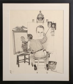 Norman Rockwell, Self Portrait, Lithograph on Japon paper