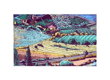Milton Glaser, View Near Greve, Screenprint on Rives BFK